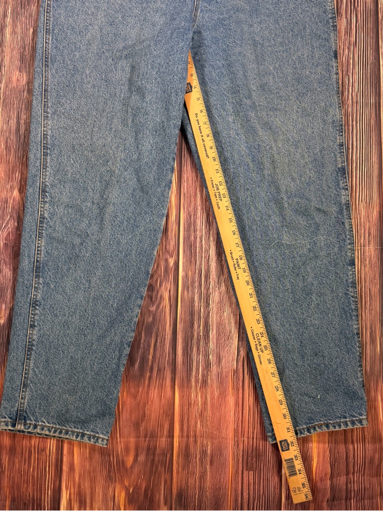 Vintage 90s Moda Intl International London Jean Blue Denim Bib Overalls Xl/Xxl — image 6 of 8